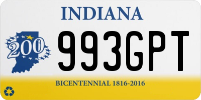 IN license plate 993GPT