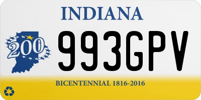 IN license plate 993GPV