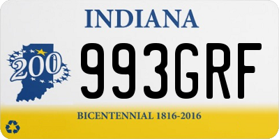 IN license plate 993GRF