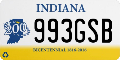 IN license plate 993GSB