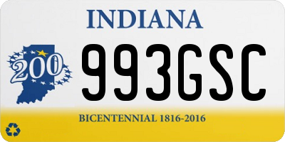 IN license plate 993GSC