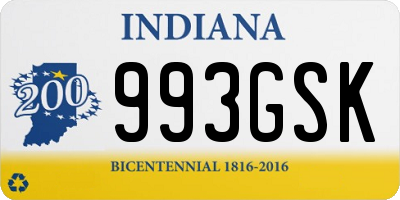 IN license plate 993GSK