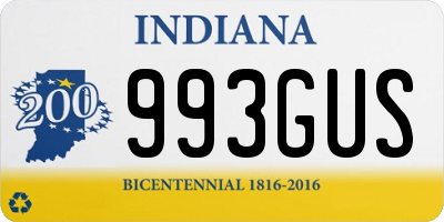 IN license plate 993GUS