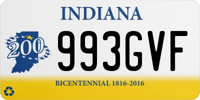 IN license plate 993GVF