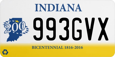 IN license plate 993GVX