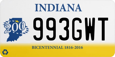 IN license plate 993GWT