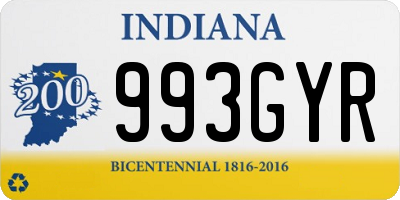 IN license plate 993GYR