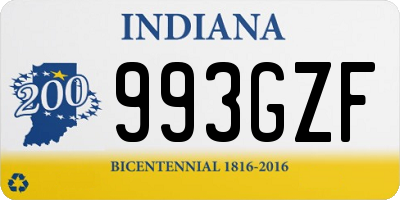 IN license plate 993GZF