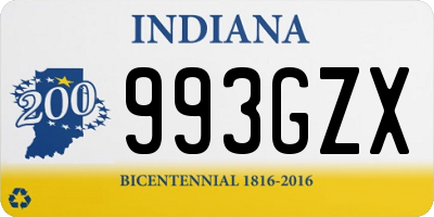 IN license plate 993GZX