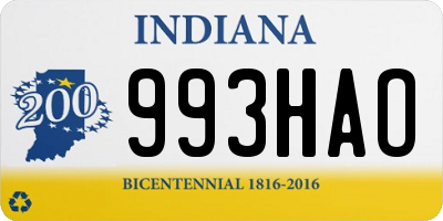 IN license plate 993HAO