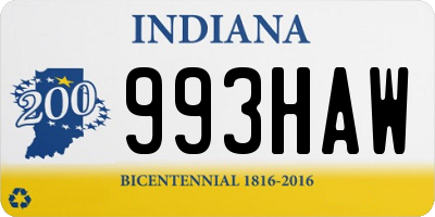 IN license plate 993HAW