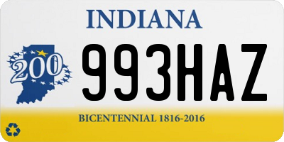 IN license plate 993HAZ