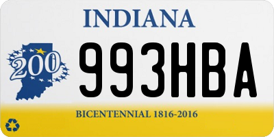 IN license plate 993HBA