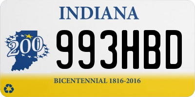 IN license plate 993HBD