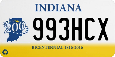 IN license plate 993HCX