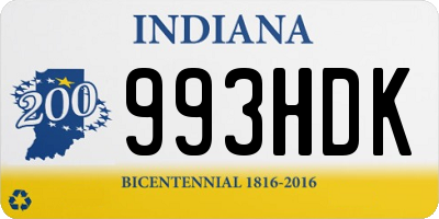 IN license plate 993HDK