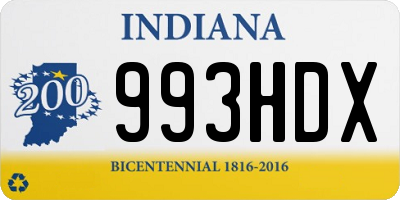 IN license plate 993HDX