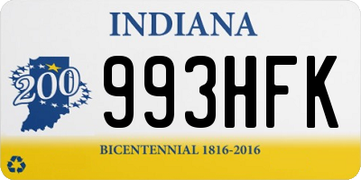 IN license plate 993HFK