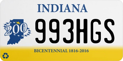 IN license plate 993HGS