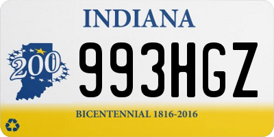 IN license plate 993HGZ