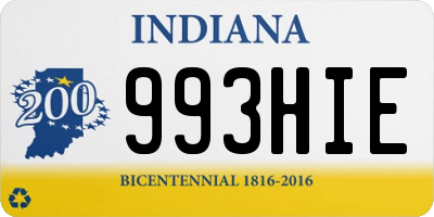 IN license plate 993HIE