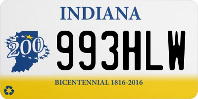 IN license plate 993HLW