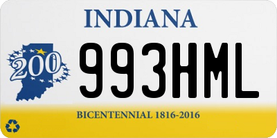 IN license plate 993HML