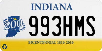 IN license plate 993HMS