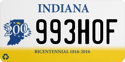 IN license plate 993HOF