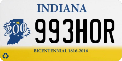 IN license plate 993HOR