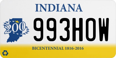 IN license plate 993HOW