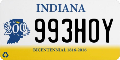 IN license plate 993HOY