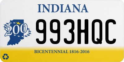 IN license plate 993HQC