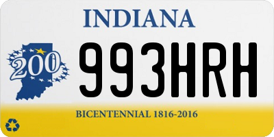 IN license plate 993HRH