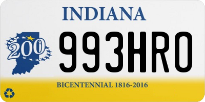 IN license plate 993HRO