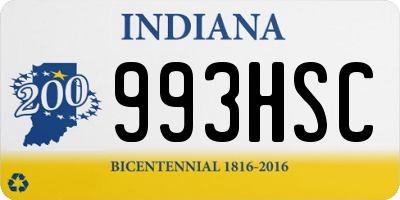 IN license plate 993HSC