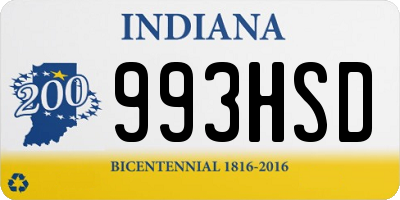 IN license plate 993HSD