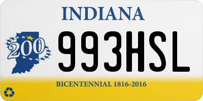 IN license plate 993HSL