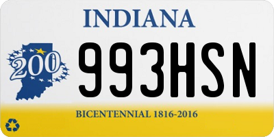 IN license plate 993HSN