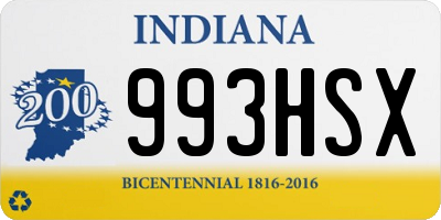 IN license plate 993HSX