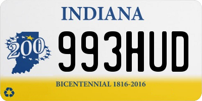 IN license plate 993HUD