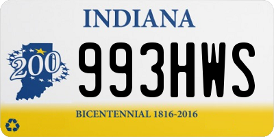 IN license plate 993HWS