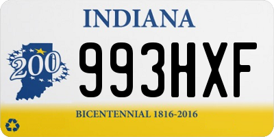 IN license plate 993HXF