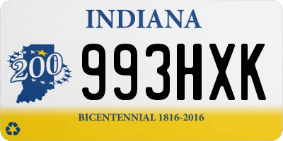 IN license plate 993HXK