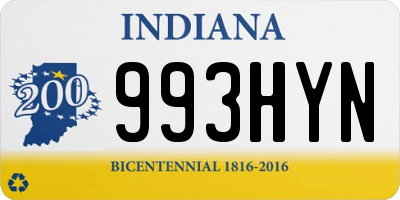 IN license plate 993HYN