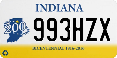 IN license plate 993HZX