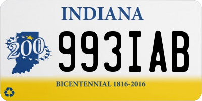 IN license plate 993IAB