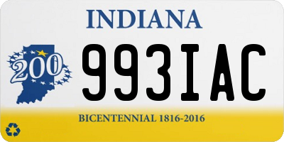 IN license plate 993IAC