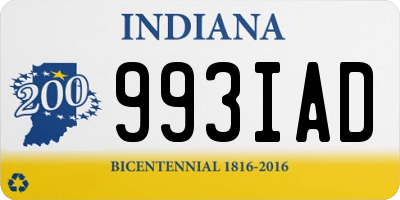 IN license plate 993IAD