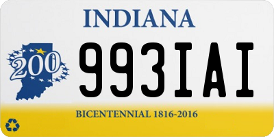 IN license plate 993IAI